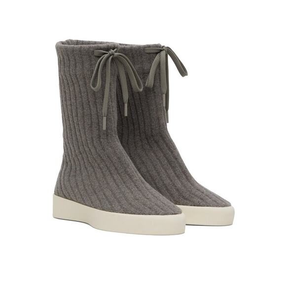 $995 NIB Fear of God Gray Rib Moc Knit Wool High Sneakers Shoes 42(9) main image 4